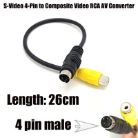 s video 4 pin 4pin to composite video rca av tv converter cable adapter cord new