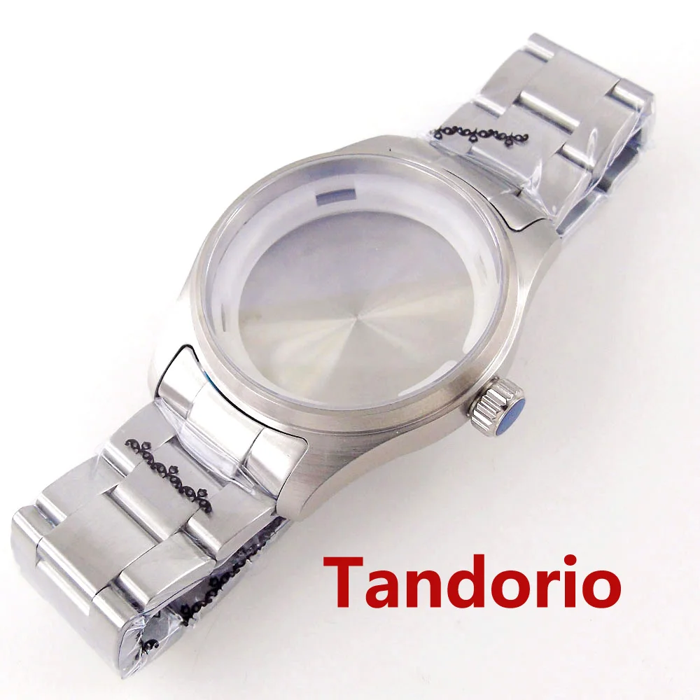 Tandorio 39mm Stainless Steel Pilot Watch Case Sapphire Glass 20ATM For NH34 NH35 NH36A ETA2824 PT5000 Auto Movement Solid Back
