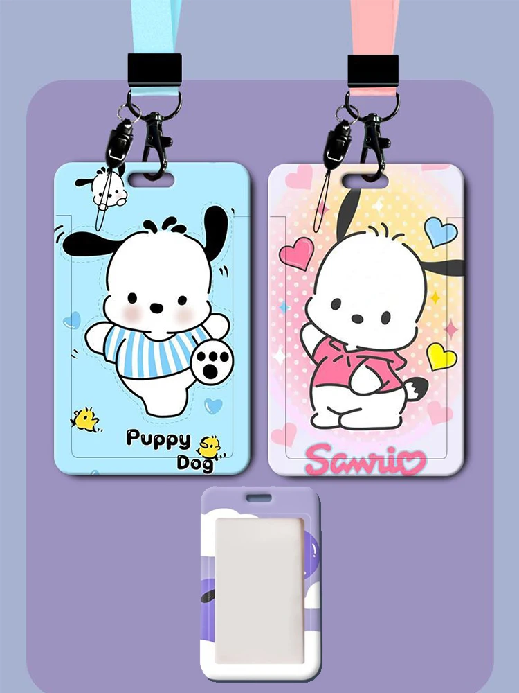 

Pachacco Card Holder Sanrio Kawaii Sliding Keychain Student Meal Card Bus Card Holder Lady Id Card Credit Card Holder Lanyard