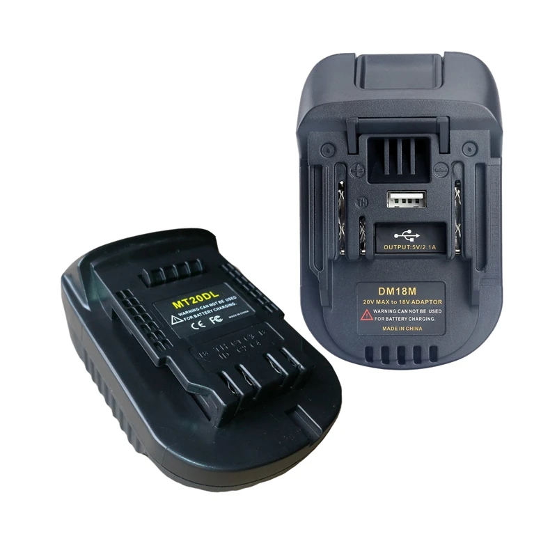 

2Pcs Battery Adapter: 1Pcs 20V To 18V Battery Conversion Dm18m Li-Ion Charger Tool Adapter & 1Pcs Mt20dl Battery Adapter For Dew