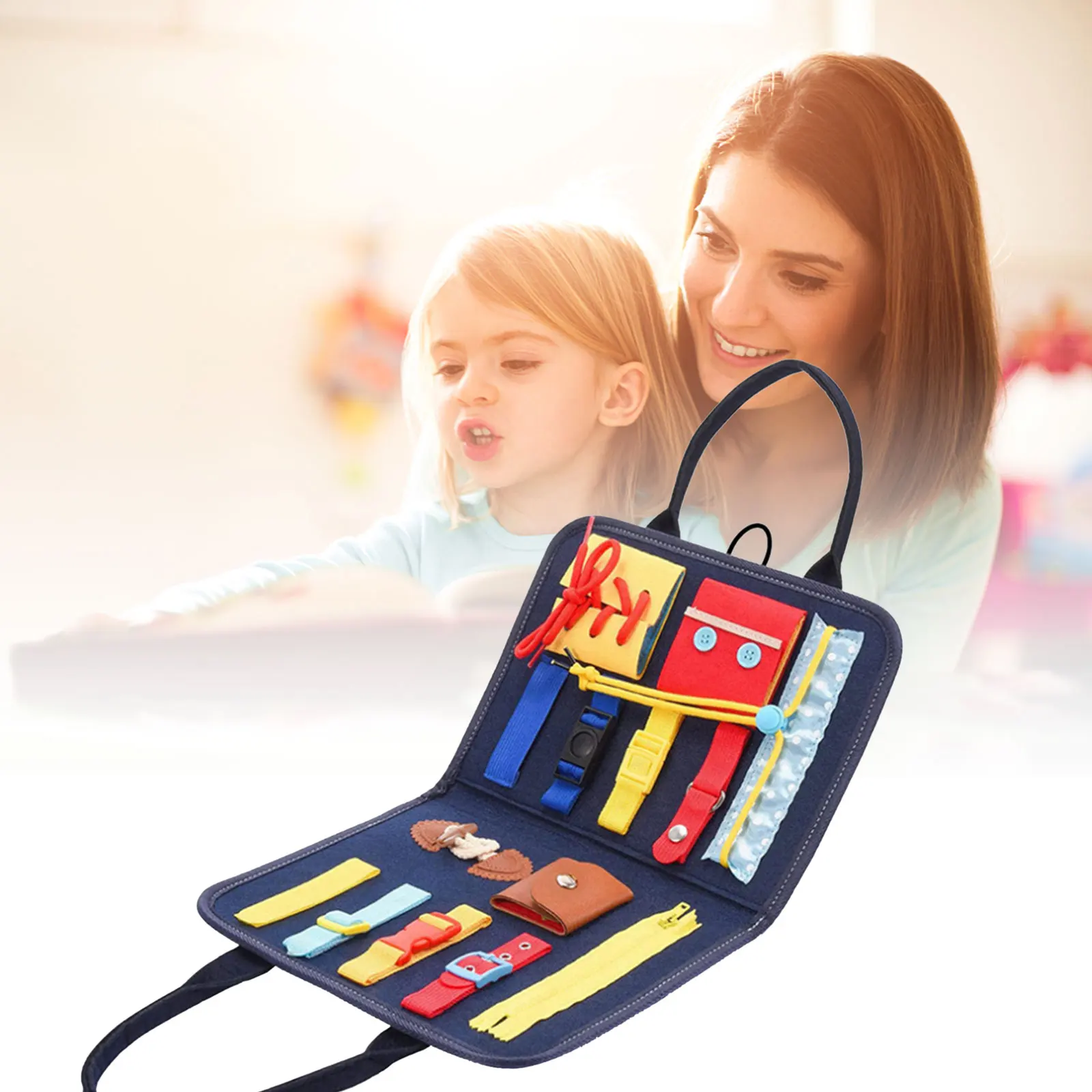 

Children Busy Board Felt Bag Accessories DIY Toy Parent-Children Montessori Early Education Activity Toddler Toys