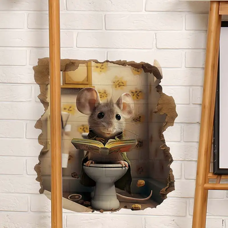 Наклейка на стену в виде мультяшной мыши