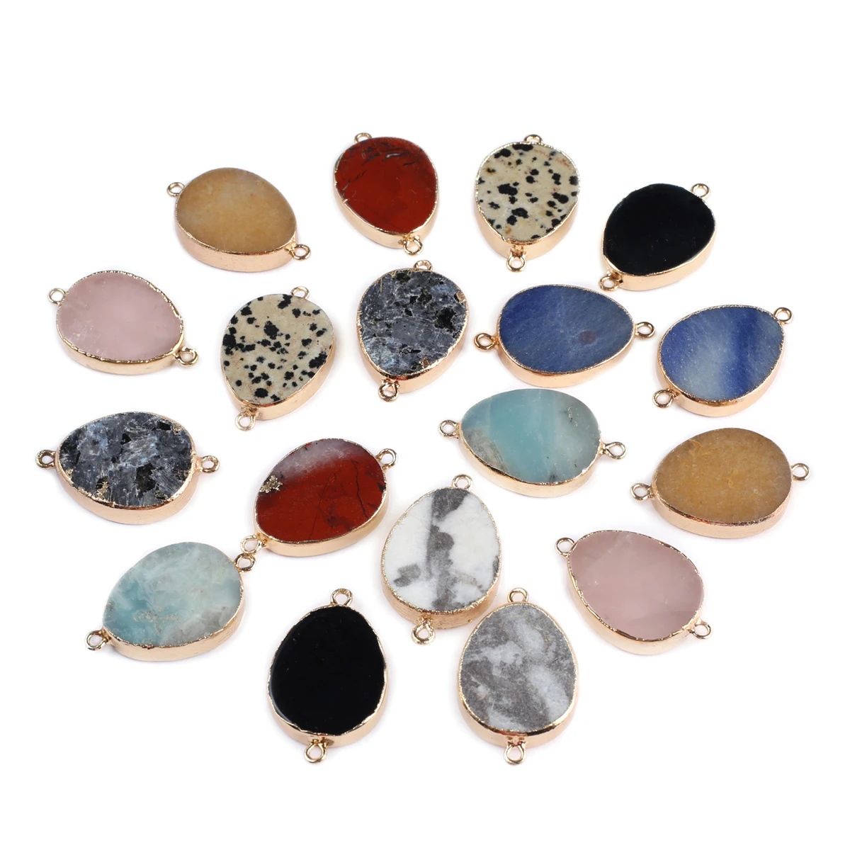 

Подвеска из натурального камня с двойным крючком, бирюзовый Амазонит, соединители для изготовления ювелирных изделий «сделай сам», женское ожерелье, браслет, подарки, 2 шт.