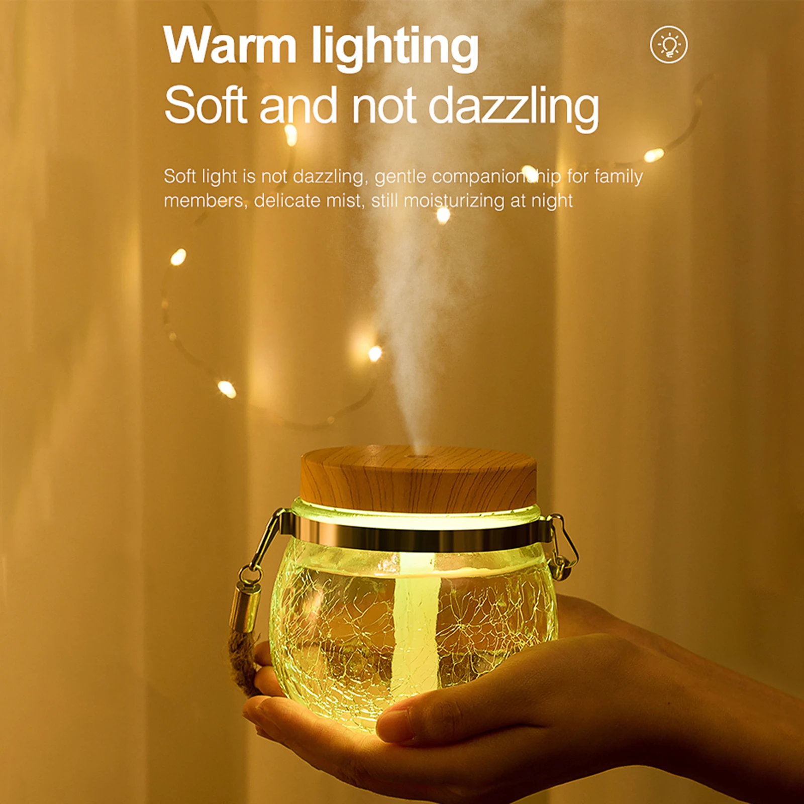 

Увлажнитель воздуха со стеклянной ручкой, 400 мл, с питанием от USB