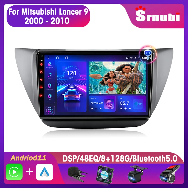 

Srnubi 2Din Android 11 Car Radio for Mitsubishi Lancer 9 2000 - 2010 Multimedia Video Player DVD 4G Navigation Carplay Head Unit