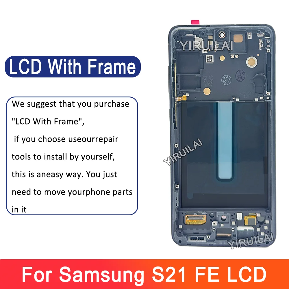 Фото OLED для Samsung Galaxy S21 FE 5G ЖК-дисплей с цифровым преобразователем сенсорного экрана и рамкой для Samsung S21 FE G990B G990B/DS ЖК-экран №2