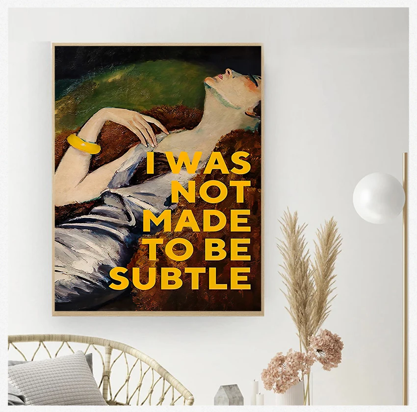 

Oil Painting Poster And Print Feminist Gifts for Her Girls Room Home Decor Feminist Art Quotes Wall Art Canvas Painting Picture