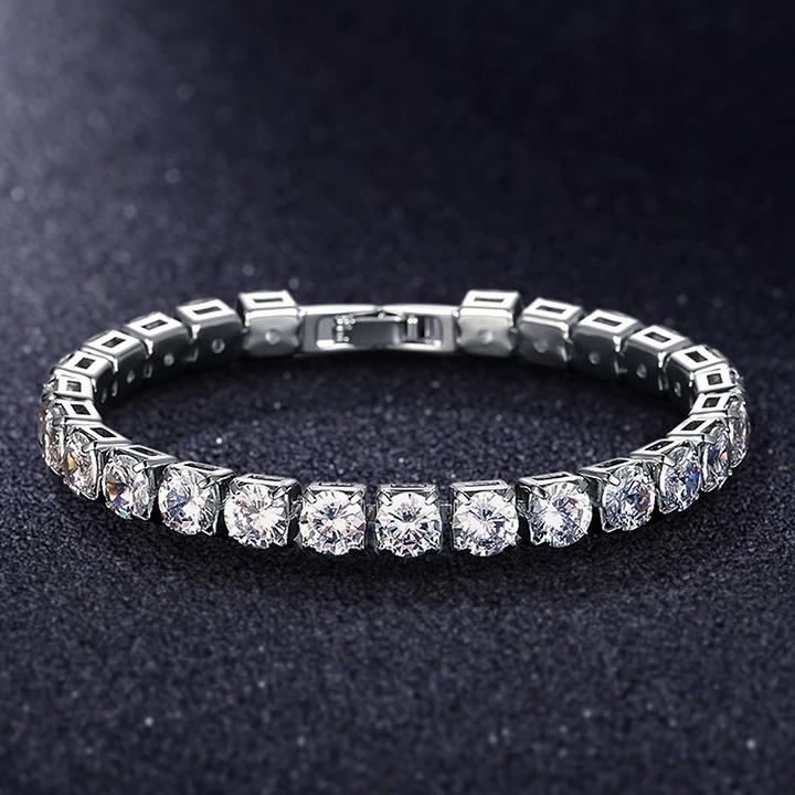 

Exquisite Fashion White Round Zirconia Tennis Bracelet for Women Girl Elegant Shiny Friendship Bracelets Party Jewelry Gifts