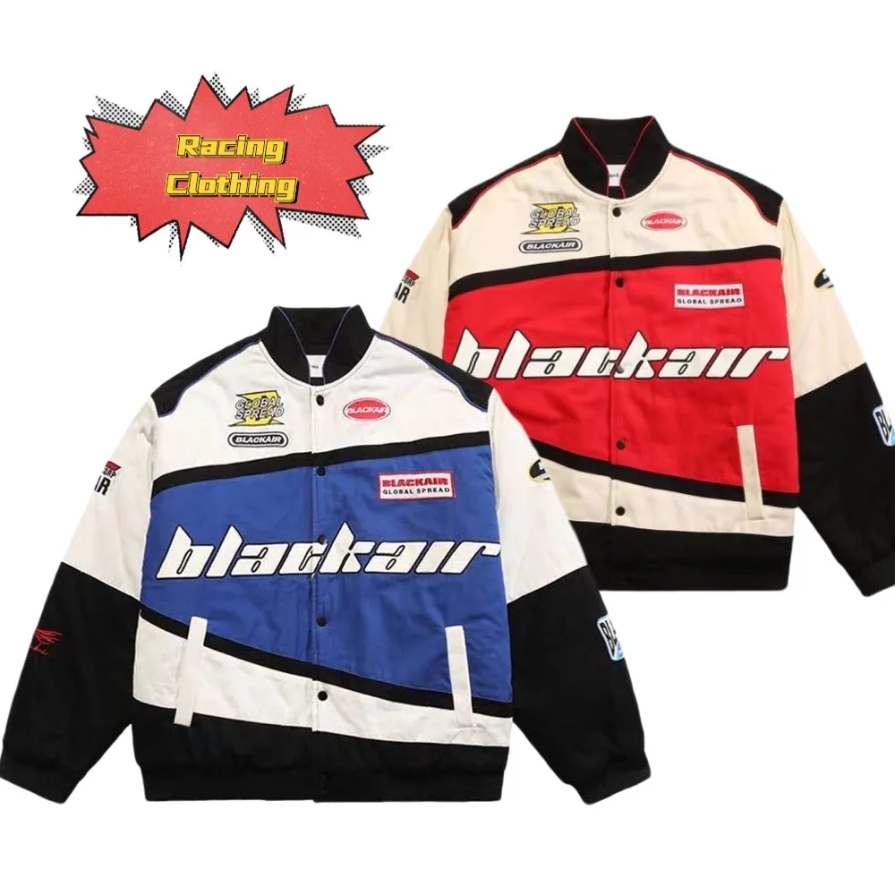

American JDM Style Racing Clothing Bomber Jacket New Racing Suit Men Spring Autumn Loose Couple Jacket Streetwear Korean Fashion