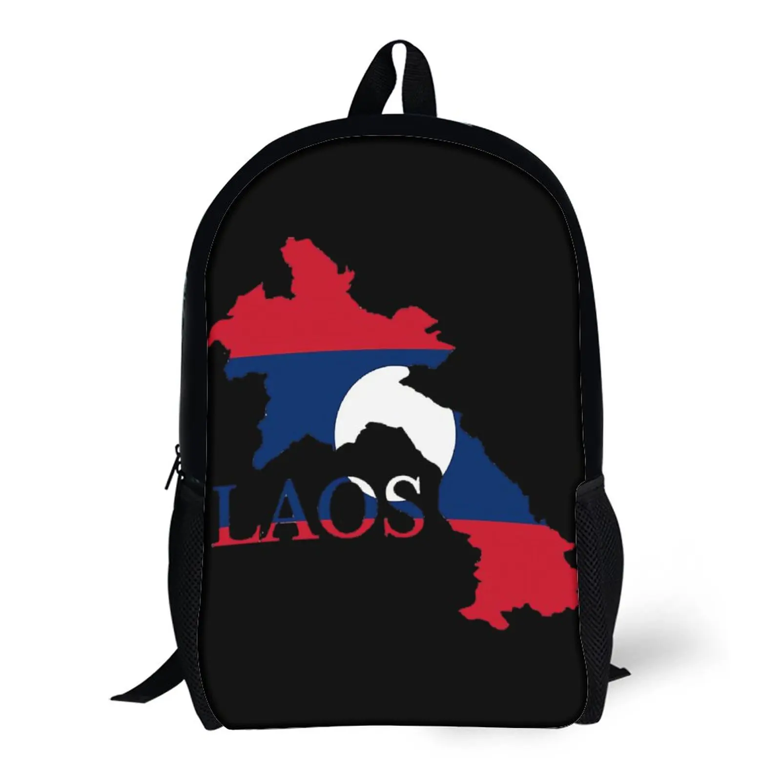

Laos Flag Map Durable Cozy Rucksack17 Inch Shoulder Backpack Vintage Picnics Graphic Cool