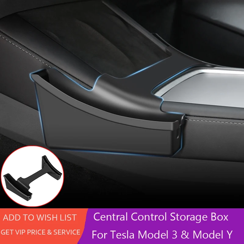 

Car Armrest Storage Box For Tesla Model 3 / Model Y Car Central Control Side Storage Organizers Tray for Phone /Key/ Card Holder