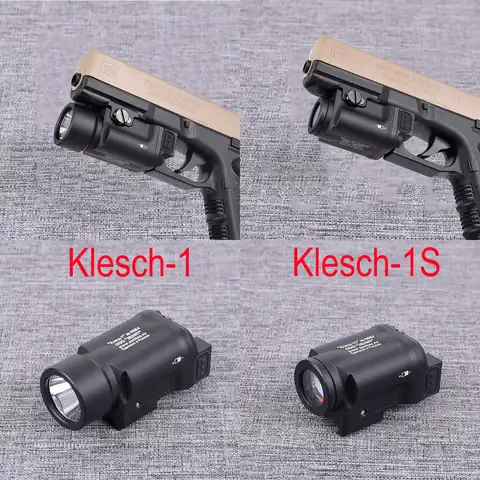 Тактический светильник Zenitco Klesch-1 GEN 2, светодиодный светильник для пистолета Глок для страйкбола 17 с рельсовым фонарем 20 мм