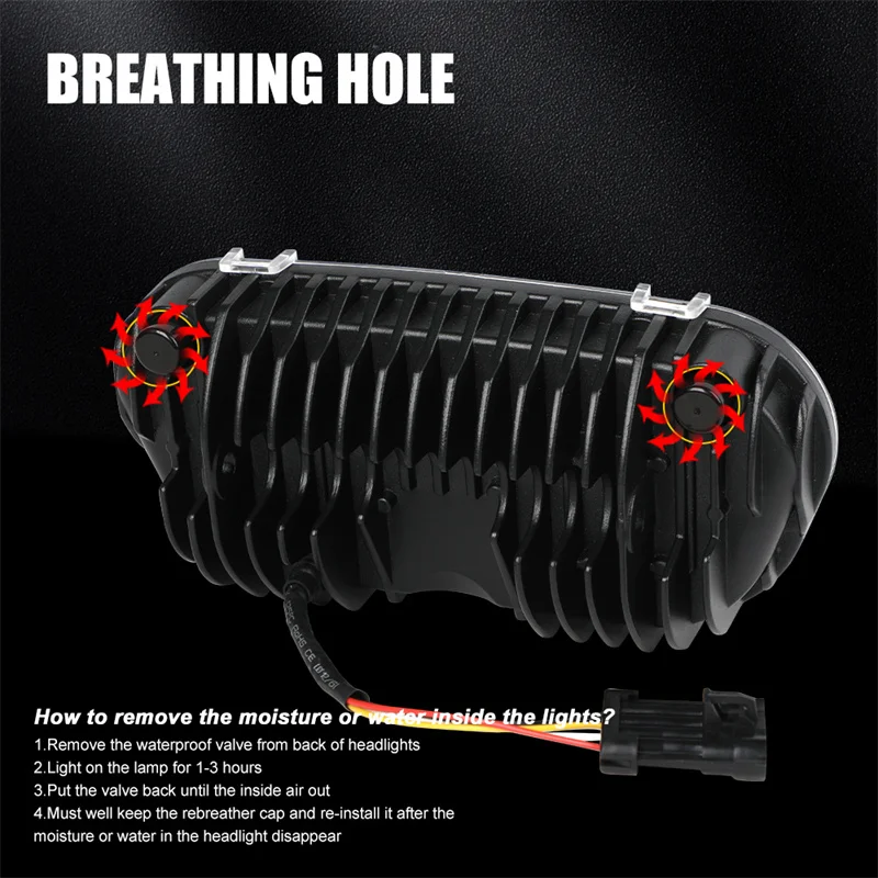 9 8-дюймовая прямоугольная светодиодная фара для мотоцикла с DRL дальнего/ближнего