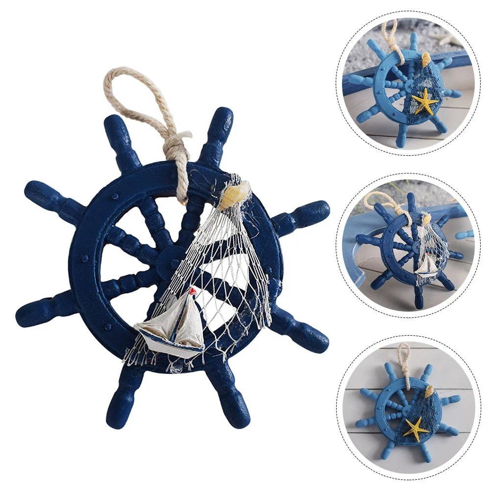 

Decor Wheel Wall Ship Nautical Wooden Beach Rudder Steeringornament Boat Ocean Hanging Mediterranean Party Wood Netthemed