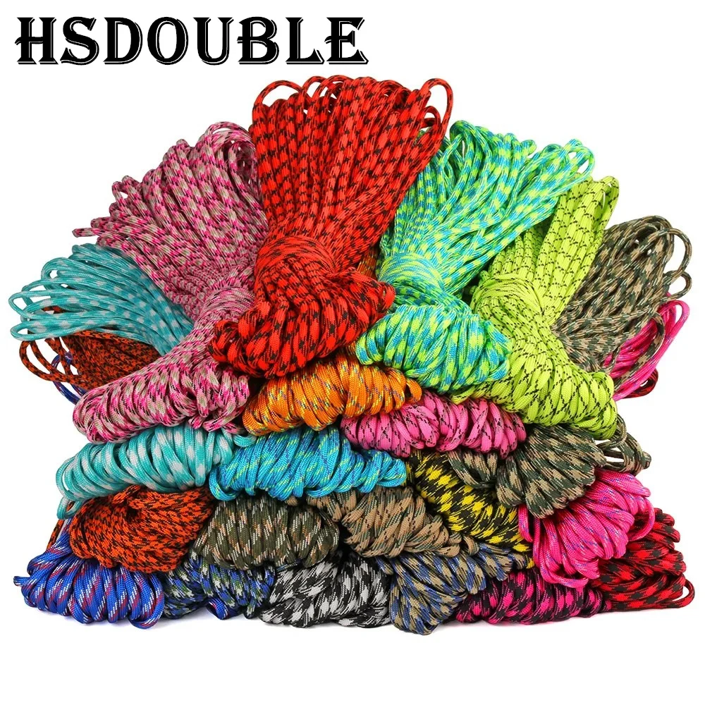 1pc 100FT 550 Paracord Parachute Cord Lanyard Mil Spec Type III 7 Strand Core For Climbing Camping Buckles Bracelet 1-40