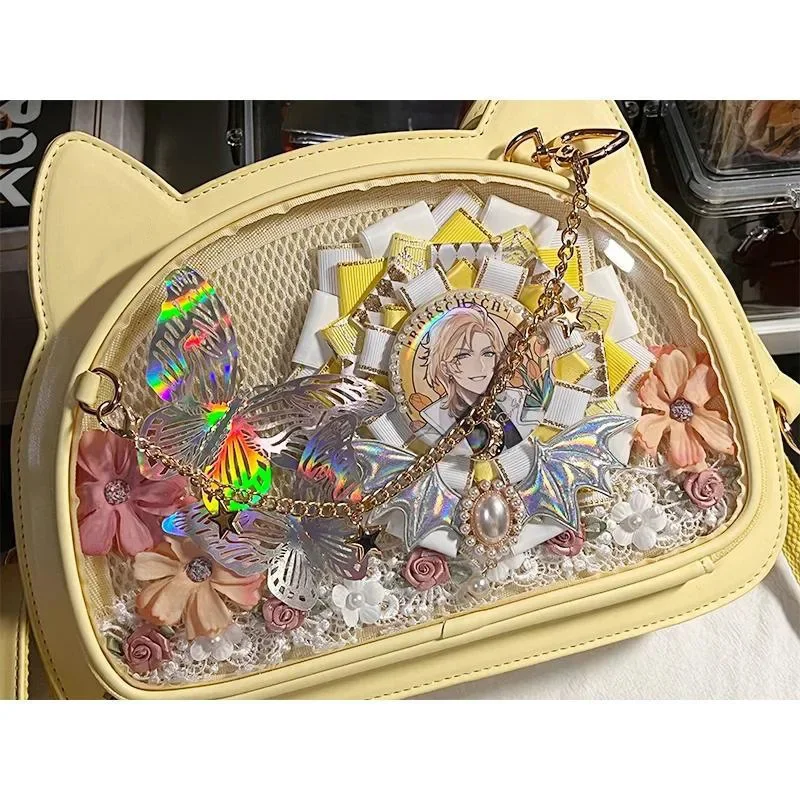 

Casual Match Girls Cat Transparent Cute Y2k Women All Shoulder Crossbody Japanese Bag Korean Handbags Ita Bags Chic Kawaii Sweet