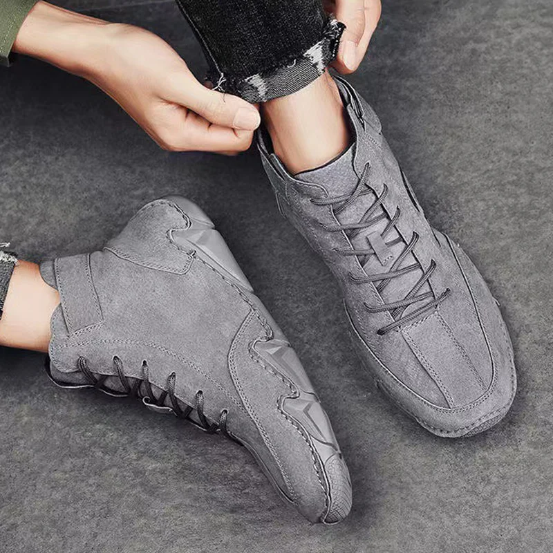 2022 New Casual Shoes for Men Warm Plus Velvet Thick Ankle Boots Fashion Trendy Outdoor Comfortable Non-slip Male Sports Shoes