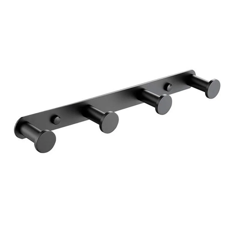 

Towel Hook Matte Black Stainless Steel Towel Robe Coat Rack Four Row Hooks Bathroom Accessories for Home Wall Mount