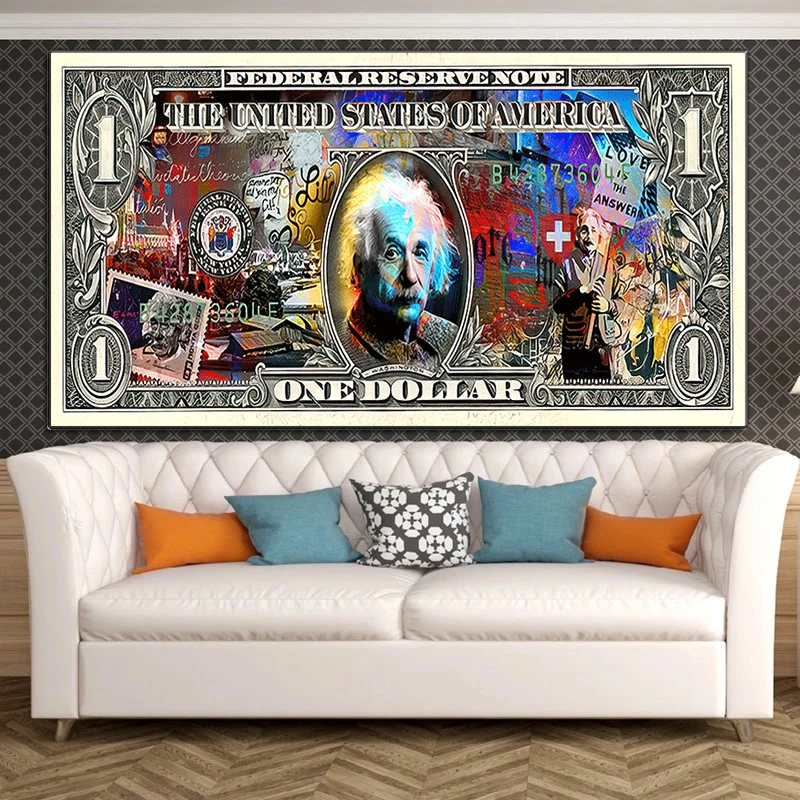 

Motivational Graffiti Art Godfather Money Bitcoin Art Canvas Painting Poster and Print Wall Art Picture for Living Room Cuadros