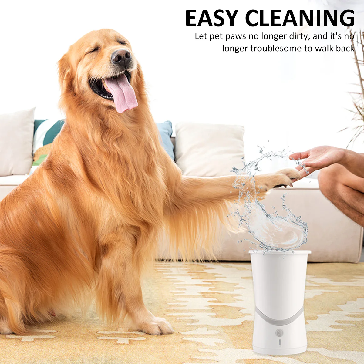 

Automatic Dogs Paw Cleaner Portable Washer Cup USB Charging Pet Feet Silicone Cleaning Brush for Dog and Cat Grooming Muddy Paws
