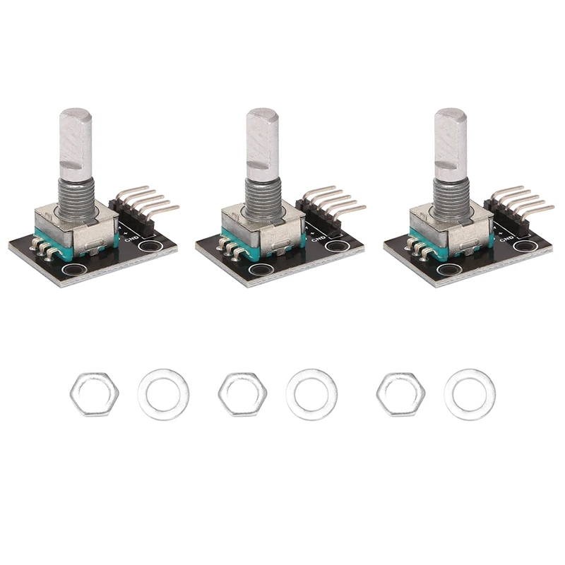 

Hot TTKK 3Pcs KY-040 Rotary Encoder Module With 15X16.5 Mm Potentiometer Rotary Knob Cap For Arduino