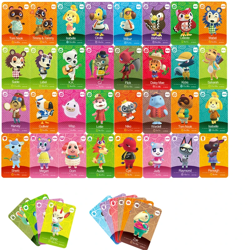 

48pcs Hot Animal Crossing Amiibo Game Card Series 5 Ankha Pietro for Switch/Switch Lite/Wii U/New 3DS ACNH Set NFC Game Card