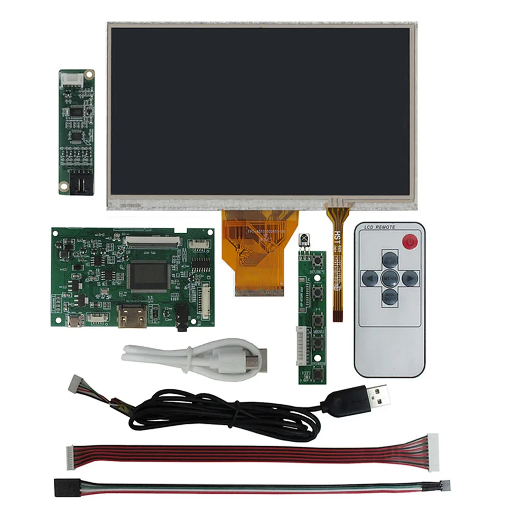 

7 Inch AT070TN90 92 DIY Monitor Kit LCD Display Screen Digitizer Touchscreen Panel Driver Control Board Audio HDMI-Compatible