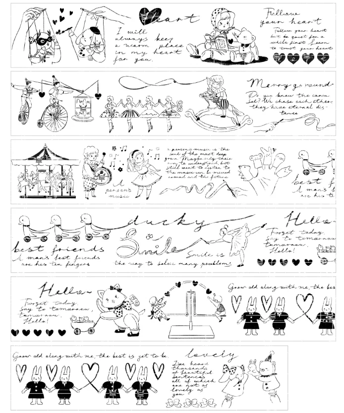 

10 Meter Roll Deer "childhood Friends" Pet Daily Special Oil Scrapbooking Tape