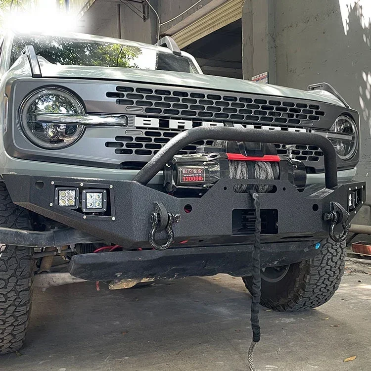 Для Ford BRONCO 2021 2023 бычалка передний бампер средней ширины с пластиной лебедки 4 шт.