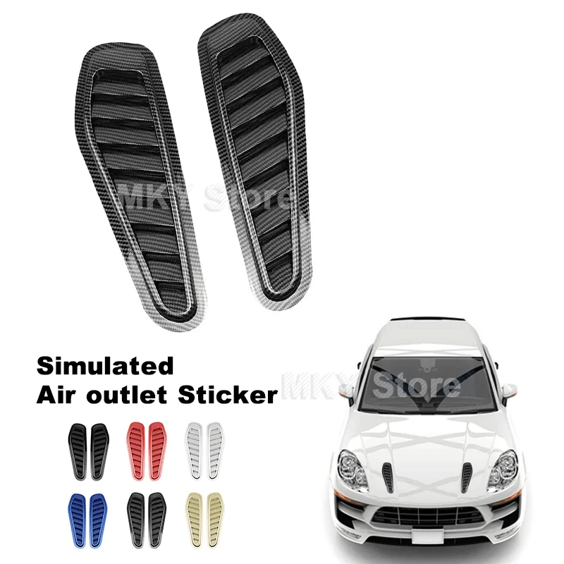 

Universal 2Pcs ABS Car Exterior Air Intake Flow Side Fender Vent Wing Cover Trim Tuning Car Styling Shark 3D Decoration Sticker