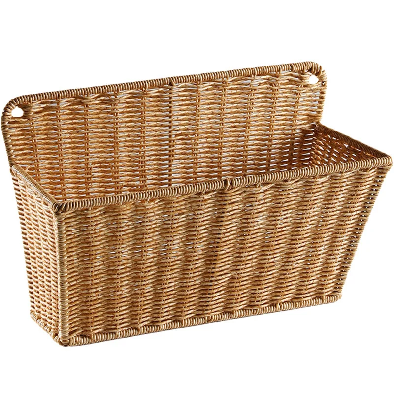 

CAMIGEL Wall Hanging Basket Rattan Woven Basket for Bathroom Hanging Wall Storage Basket, Door Back Basket