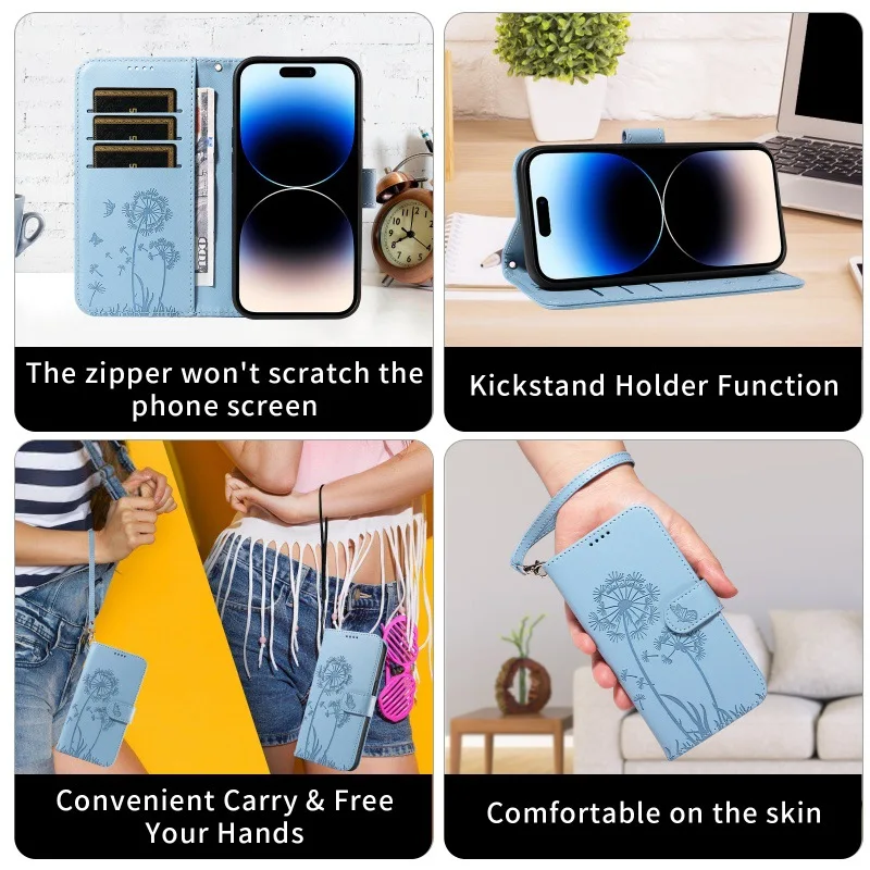 Wristlet Case For Huaewi Honor X9C X7C X9B X8B X7B X6B X5B X9A X8A X7A X6A Luxury Leather Lanyard Multi 3 Cards Wallet Cover