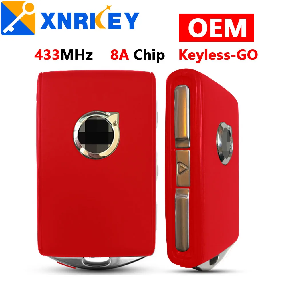 

XNRKEY 3 Button Original Smart Remote Key 8A Chip 433Mhz for Volvo S90 S60 S40 XC60 XC90 2016-2020 Full Keyless Go Car Key