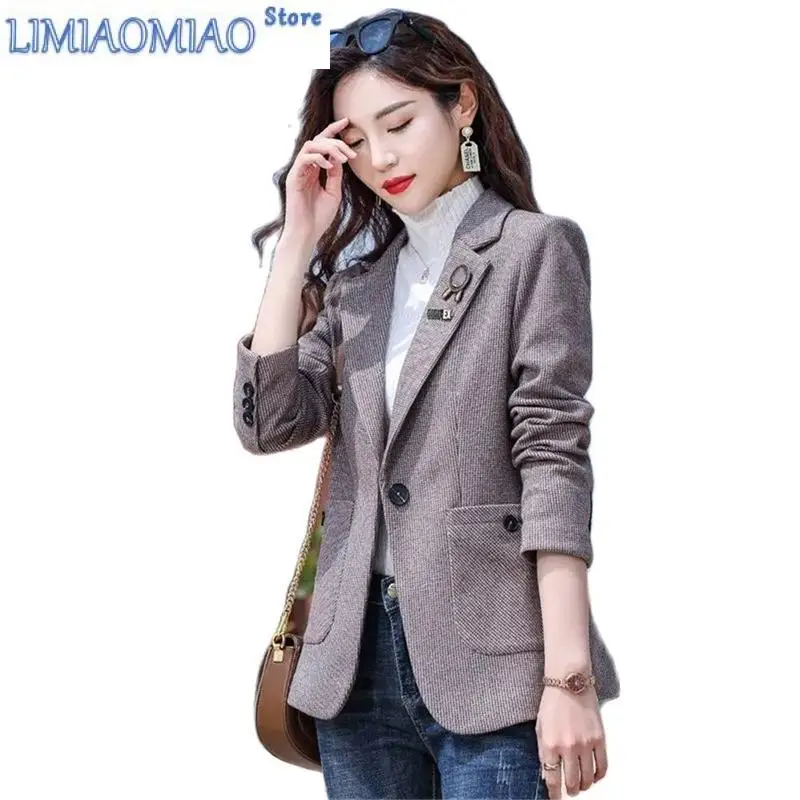 Новый блейзер с узором гусиные лапки женский весенне-осенний повседневный