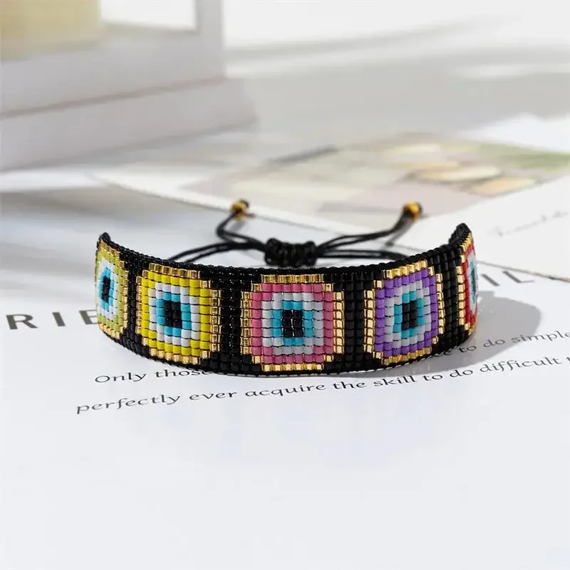 Фото ALIYA богемный браслет от сглаза Pulsera женский очаровательный браслет Миюки из бисера ручной работы дружба модные украшения изысканный набор браслетов №5