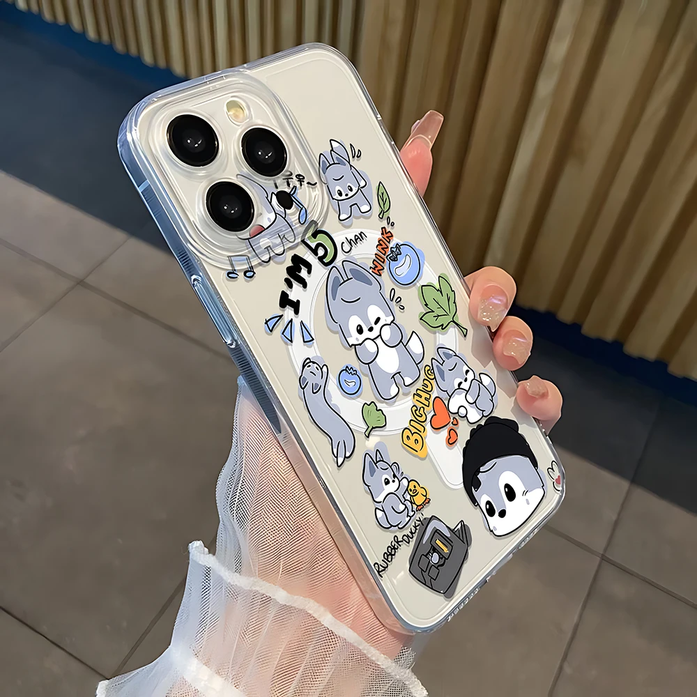 Магнитный чехол для телефона Magsafe с рисунком S-Stray iPhone 16 15 14 13 12 11 8 7 Plus Pro Max X XR XSMax