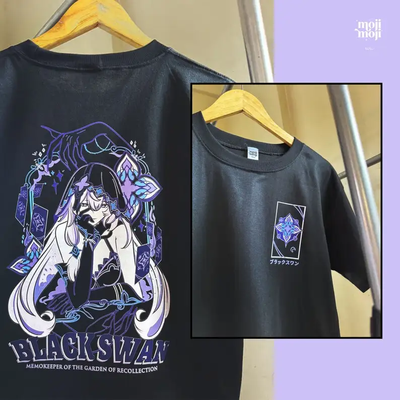 Рубашка с изображением черного лебедя Honkai Star Rail