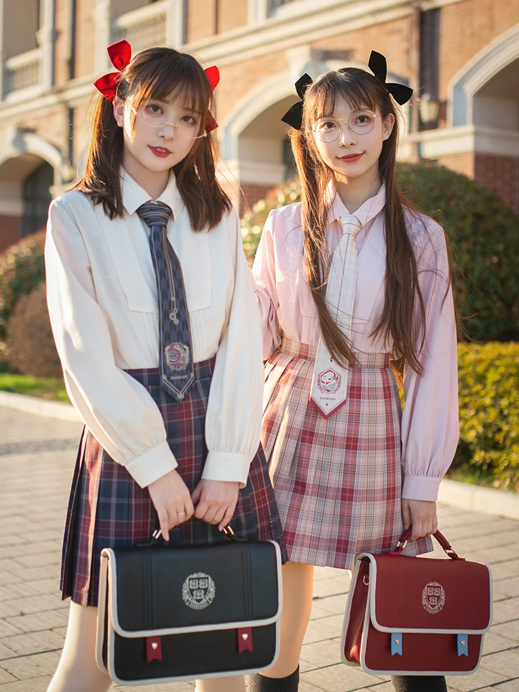 

Royal Tea Party College Badge Loli Bag Jk Uniform Handbag School Girls Sweet Fashion Kawaii Black Red Anime Cute Bags