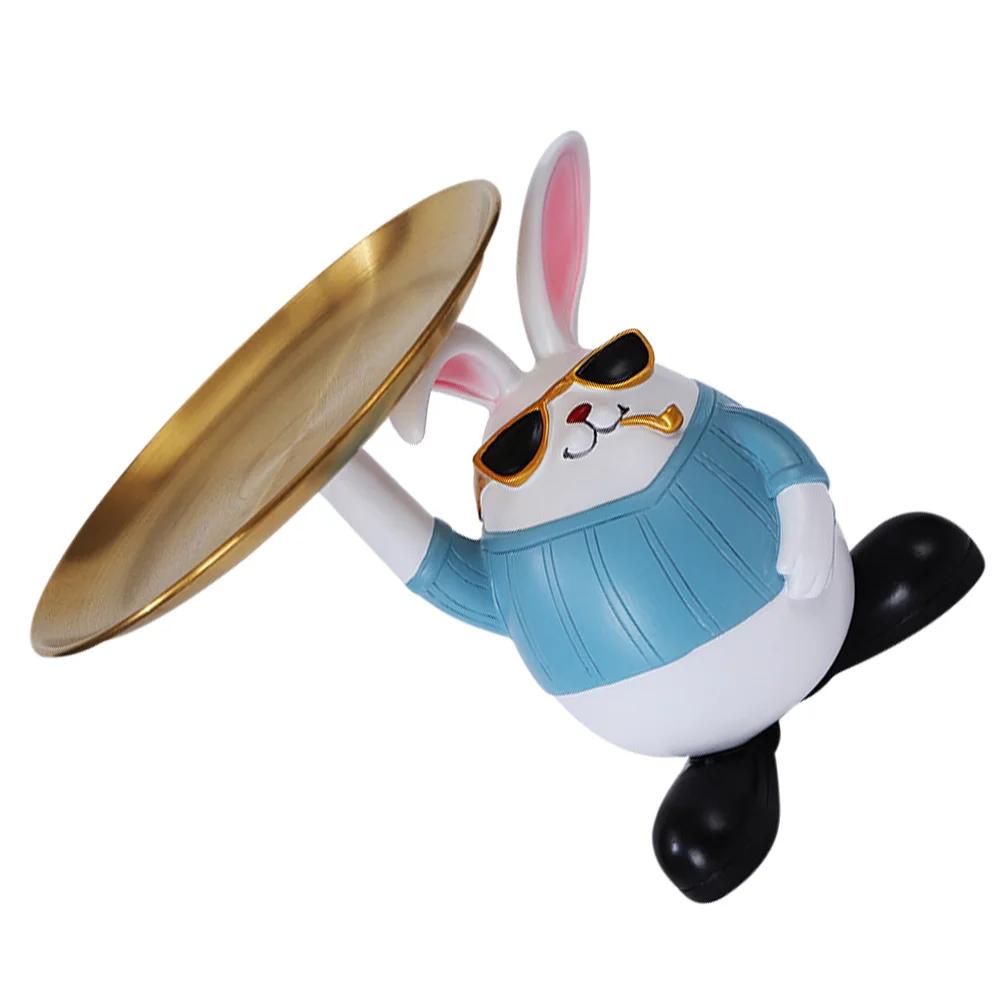 

Rabbit Shape Tray Unique Bunny Shaped Food Dish Resin Snack Storage Tray