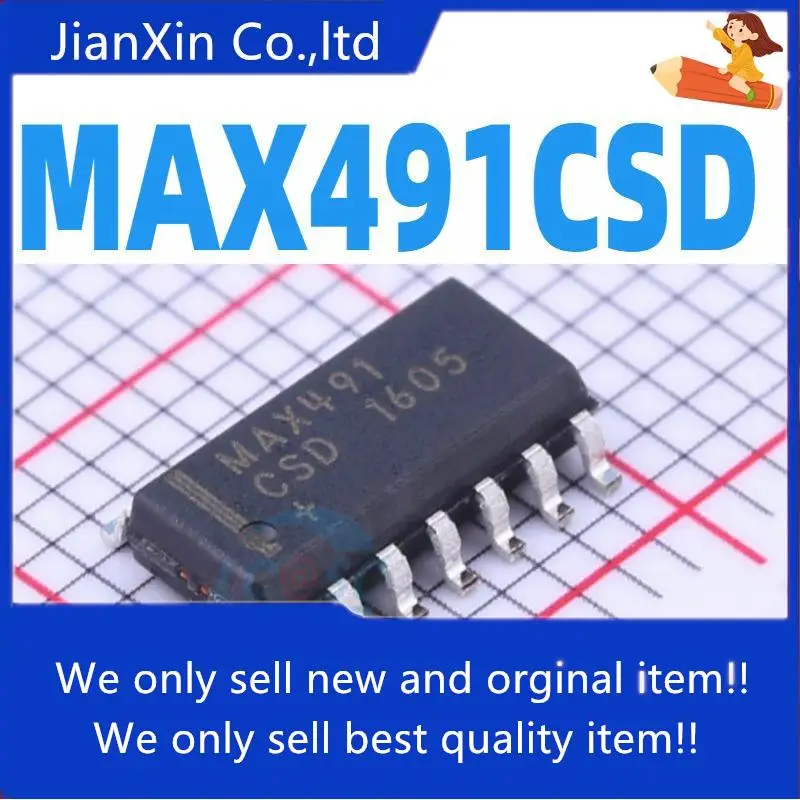 

10pcs 100% orginal new RS485/RS-422 Transceivers MAX491CSD/MAX491ESD