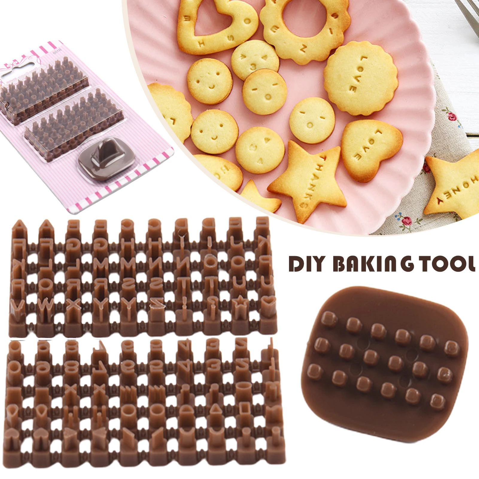 

Alphabet Number Symbol Cookie DIY Stencil Set Alphabet Letter Form For Baking Cake Decorations For Sugar Art Baking Tools 66CY