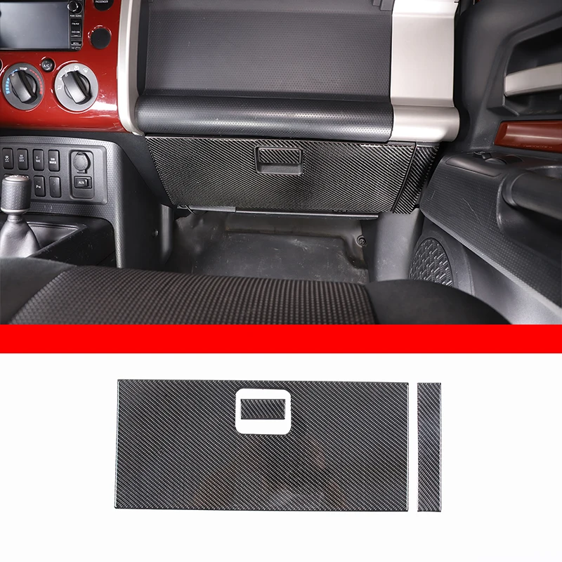 

For Toyota FJ Cruiser 2007-2021 Car Co-driver Glove Box Panel Decorative Stickers Soft Carbon Fiber Interior Accessories 3 Pcs