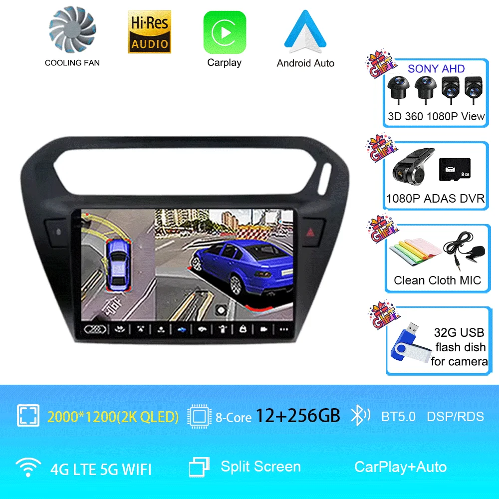 

Для Peugeot 301 Citroen Elysee 2013-2018 автомагнитола авторадио мультимедийный плеер стерео Carplay 2din аудио Android 15