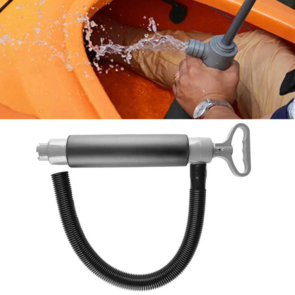 

41/46cm Kayak Hand Pump Canoe Floating Hand Bilge Pump with Tube ABS Plastic for Emergency Survival Rescue Water Sports Boat