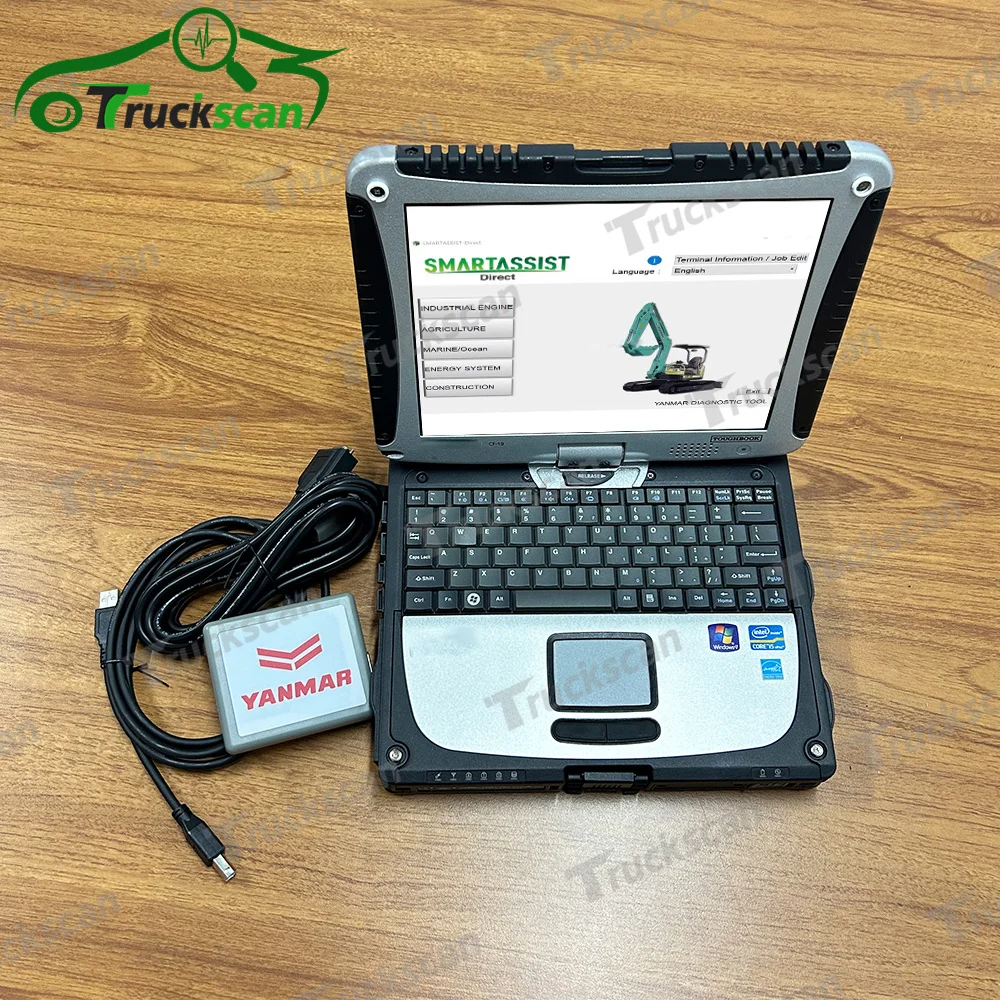 

Диагностический инструмент V2023 для Yanmar, для дизельных двигателей Yanmar, экскаватора, трактора, морского генератора, диагностический инструмент с ноутбуком CF19