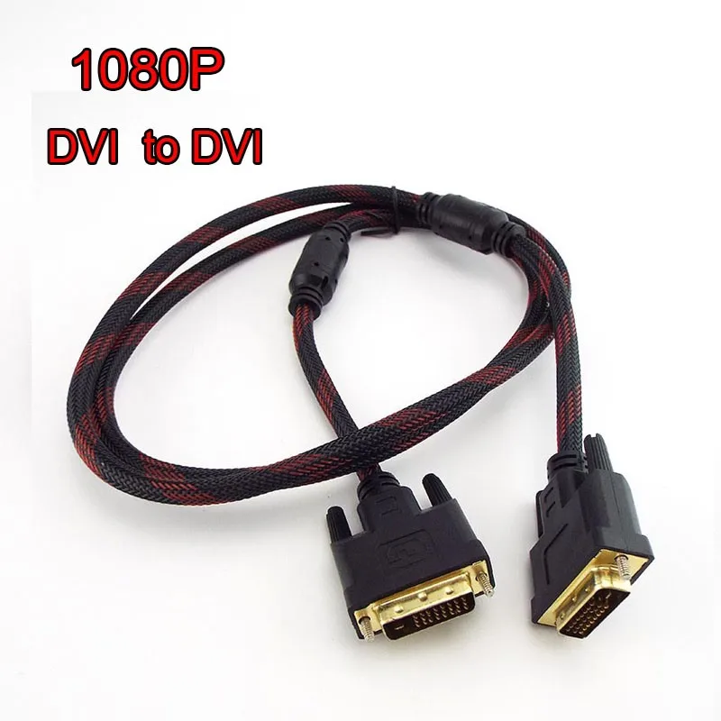 Фото Высокоскоростной кабель DVI-DVI 1,5 м, 1080p, 24+1 контакт, позолоченный штекер-штекер, для проектора, подключения компьютерного сигнала, модель E4 №2