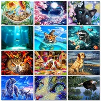 photocustom 60x75cm painting by numbers on canvas picture drawing animals diy coloring by numbers for adults home decor