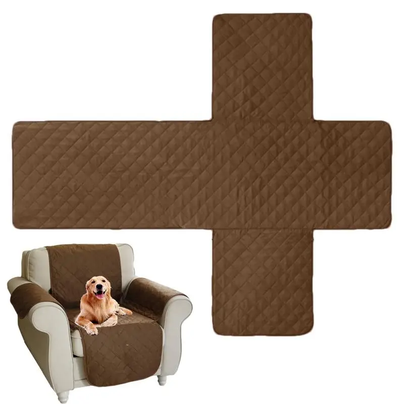 

Single Sofa Cover Reversible Chair Cover Furniture Protector Anti-Slip Water Resistant Couch Cover With Straps Chair Cover