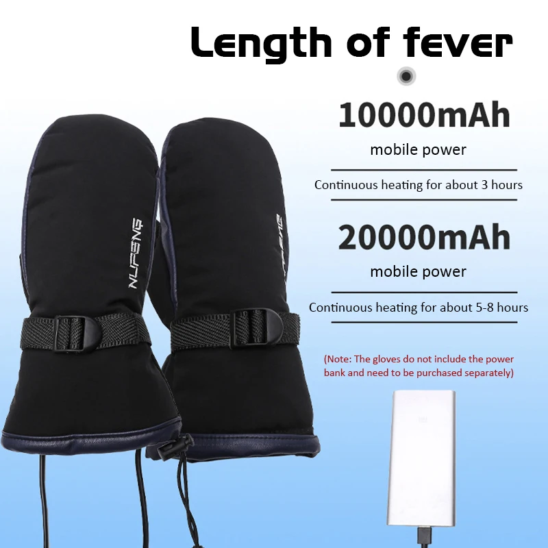Теплые перчатки с подогревом зарядка через USB электрическим водонепроницаемые