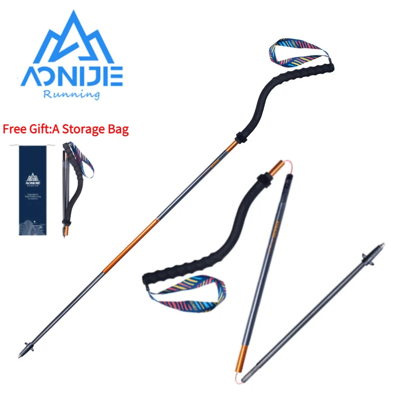 

AONIJIE E4206 Bend Trekking Poles Lightweight S-shaped Curved Handle Folding Pole Walking Stick For Mountaineering Hiking Tour